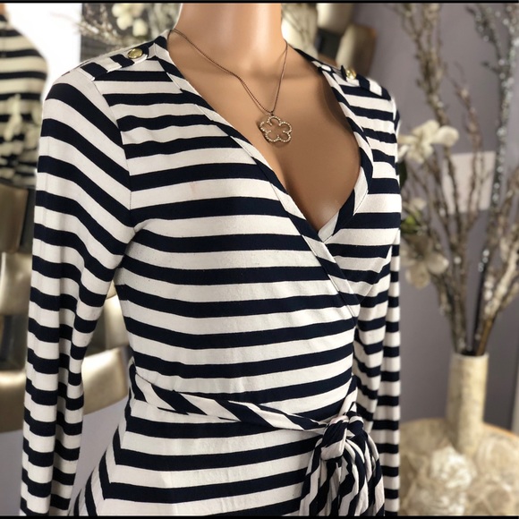 Banana Republic Striped Wrap Dress - Picture 3 of 8